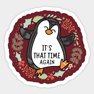 Christmas Penguin Design Sticker